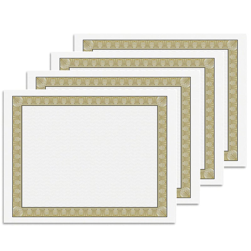 Geographics Award Blank Certificate Paper, 8.5 x 11", Natural Diplomat Golden Border Design (Pack of 50) - Image 2